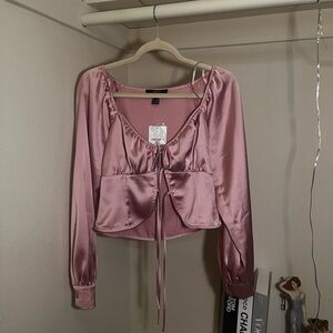 Pink Satin Top